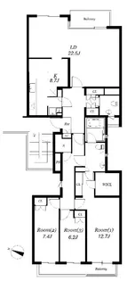 東京都世田谷区野毛2【マンション】の間取り