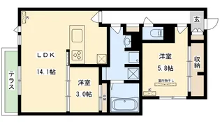 Clashist新森【1階】の間取り