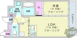 フェリーチェ薬師堂【6階】の間取り