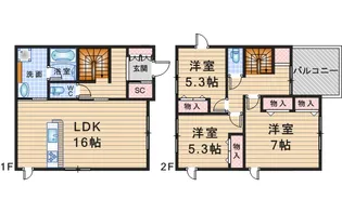 大阪府豊中市服部本町2【一戸建】の間取り