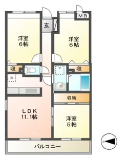 3LDKの間取り画像