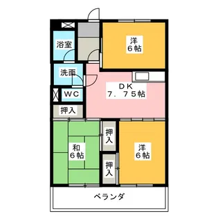 ソレイユ宮前【2階】の間取り