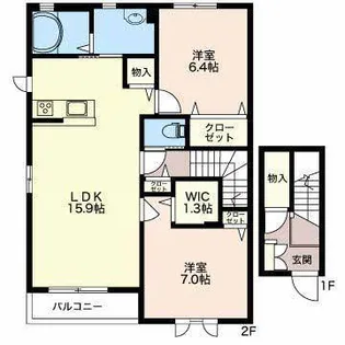 MastTown下門前E【2階】の間取り