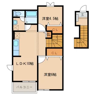 宮崎県都城市下川東1【アパート】の間取り