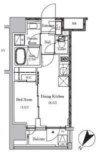 1DKの間取り画像