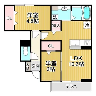 2LDKの間取り画像