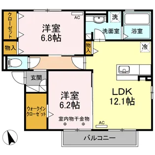 サン・アベニール A棟【2階】の間取り