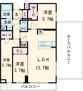 アジールコート都立大学【3階】の間取り
