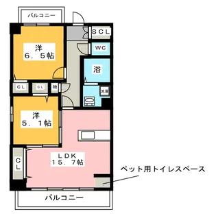 クレセール【3階】の間取り