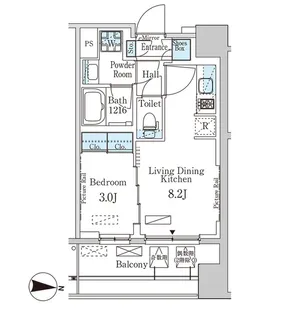 パークアクシス神楽坂・早稲田通り【6階】の間取り