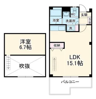 メイクスF棟【2階】の間取り