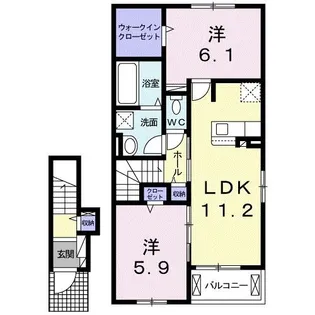 ラ フローナ II【2階】の間取り