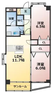 ソルジェンテ泉中央【3階】の間取り