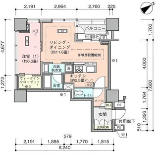 横浜ヴェールタワー【6階】の間取り