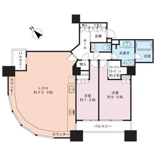 東京ツインパークス レフトウィング【29階】の間取り