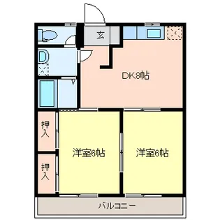 ウエストコーポ【2階】の間取り