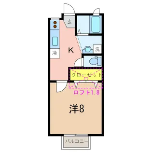 ビューハイツA【1階】の間取り