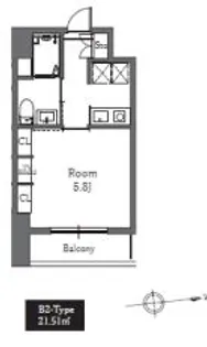 トーツーレジデンス芝【8階】の間取り