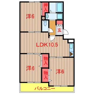 ヴェラクレスト壱番館・弐番館【1階】の間取り