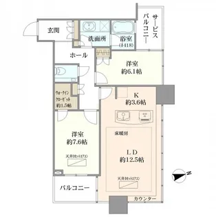 クレストプライムタワー芝【21階】の間取り