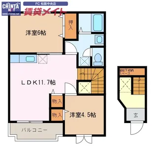 ノーブル D棟【2階】の間取り