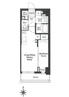 クレストコート白金高輪【8階】の間取り