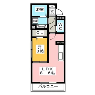 ヴァイスハイト中広江【1階】の間取り