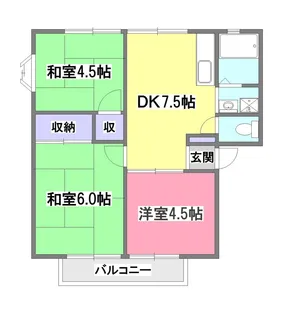 サンビレッジ三沢1号棟【2階】の間取り