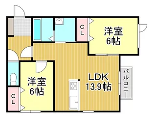 La WEST【2階】の間取り