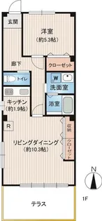 パークイースト駒沢【1階】の間取り