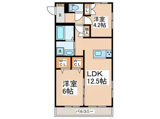 サンハイツ【2階】の間取り