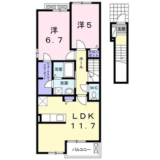 グランブリッサB【2階】の間取り