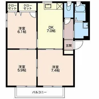 ラフィネ B棟【2階】の間取り