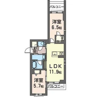 シャルール【3階】の間取り