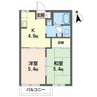 グランパティオ北上 B【2階】の間取り