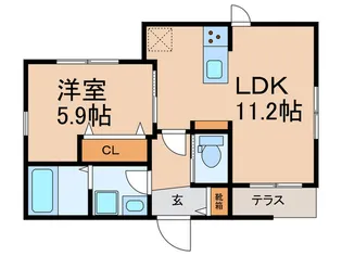 メゾンクォード【1階】の間取り