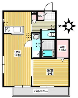 メゾン シェモワII【1階】の間取り