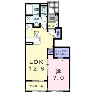 クリスタル・Door【1階】の間取り