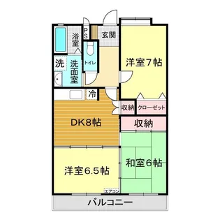 ウェルス小郡【8階】の間取り