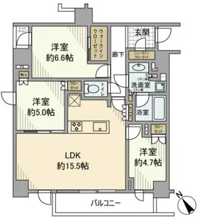 ピアース柿の木坂【2階】の間取り