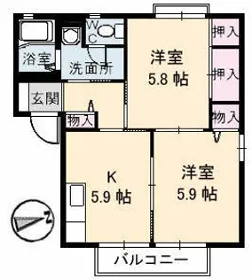 サングリーン A棟【2階】の間取り