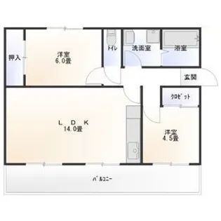 ドムス東長岡B棟【4階】の間取り