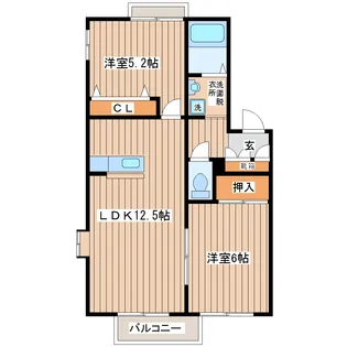 ツインヴェルジュB【1階】の間取り