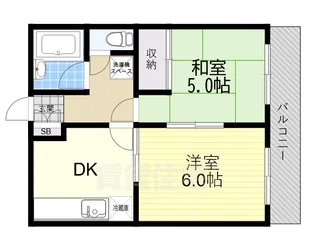 前田ハイツ神祇官【1階】の間取り