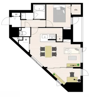 WHARF駒込【7階】の間取り