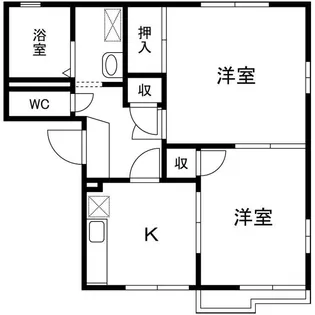 ハイツレインボーC棟【2階】の間取り