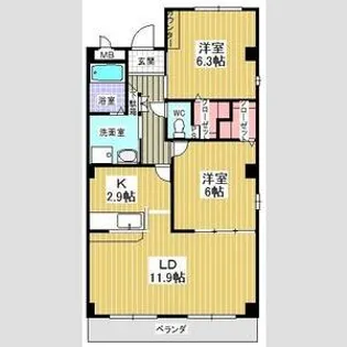 ラフォーレ東山【3階】の間取り