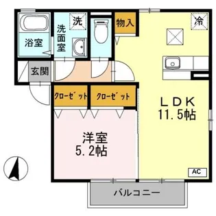 ウィルモアK・T【1階】の間取り