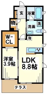 ヴィルヌ―ブ多摩川【1階】の間取り