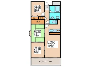 シュ-ベリアヒラノ【1階】の間取り